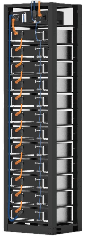 Pylontech PowerCube H2 battery rack, multiple units stacked